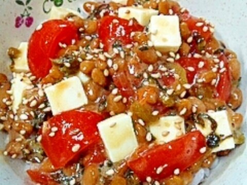 納豆の食べ方-トマト＆チーズ♪